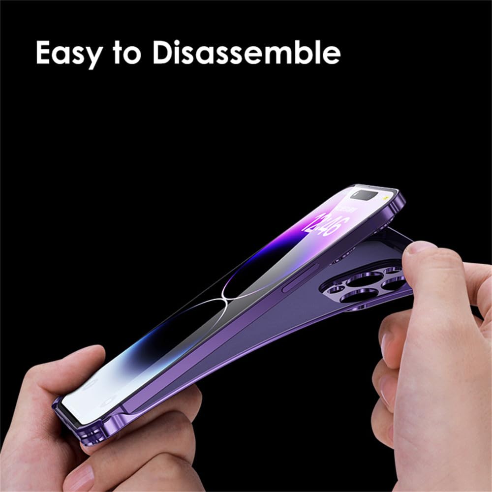 Amazon.co.jp: メタルフレームアルミニウムレンズ保護電話ケースFor