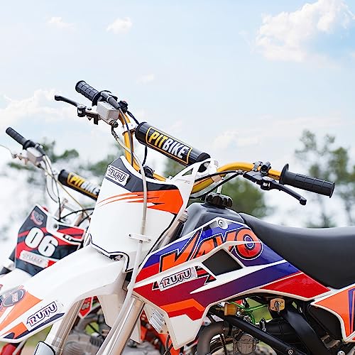 Image of Handlebars 7 /8 Inch for Motorcycle,RUTU Upgraded Universal Dirt Bike Handle Bar with Crossbar Pad Mid-Rise Mini Bike Pit Bike Handlebar for Motocross ATV Quad - Golden