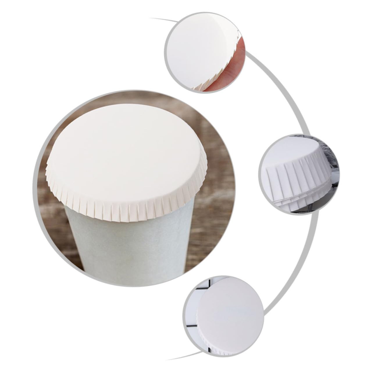 FRCOLOR 50Pcs Stackable Disposable Cup Covers Lids for Drinks for Hotels Restaurants and Home Use Protection and Wasps