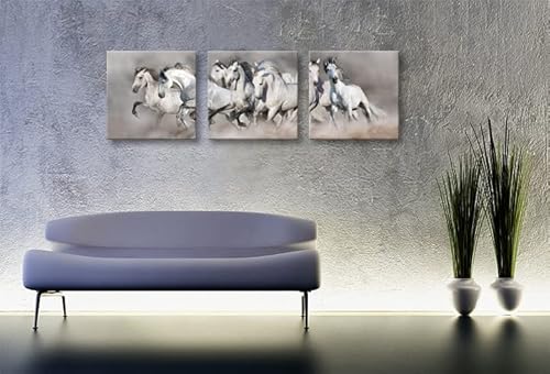 White Running Horse Painting On Canvas Modern Animal Wall Art Print Artwork For Home Office Decoration #TOP4