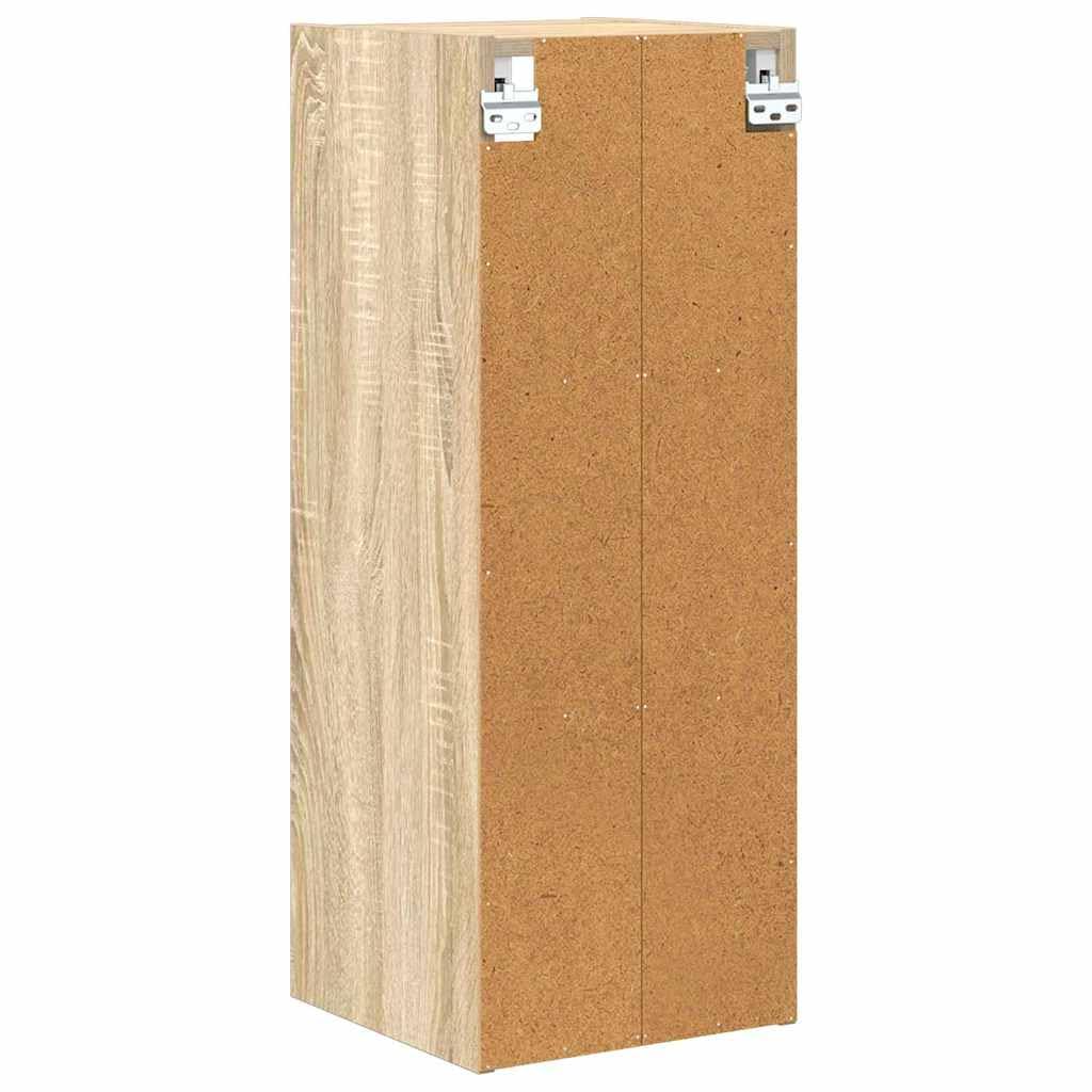 Armadietto sospeso in rovere Sonoma, 30 x 29,5 x 80 cm, moderno mobile da cucina con spazio e ripiano per riporre e ordinare in cucina, bagno o cantina
