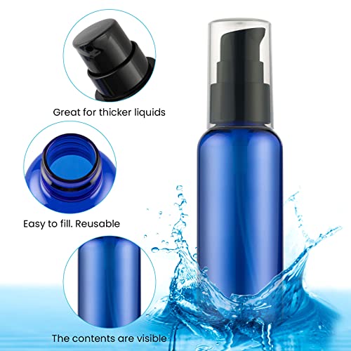 RAYNAG 5 Pack Empty Refillable Plastic Pump Bottle Ideal for Lotion Cream Essential Oil Travel Small Container,50ml/1.7oz4
