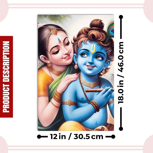 Image of Twinster Bal krishna Posters Photo for Pregnant Women, Baby Poster Self Adhesive (Size 45 cm by 30 cm) Pack of 1 (Design 25)