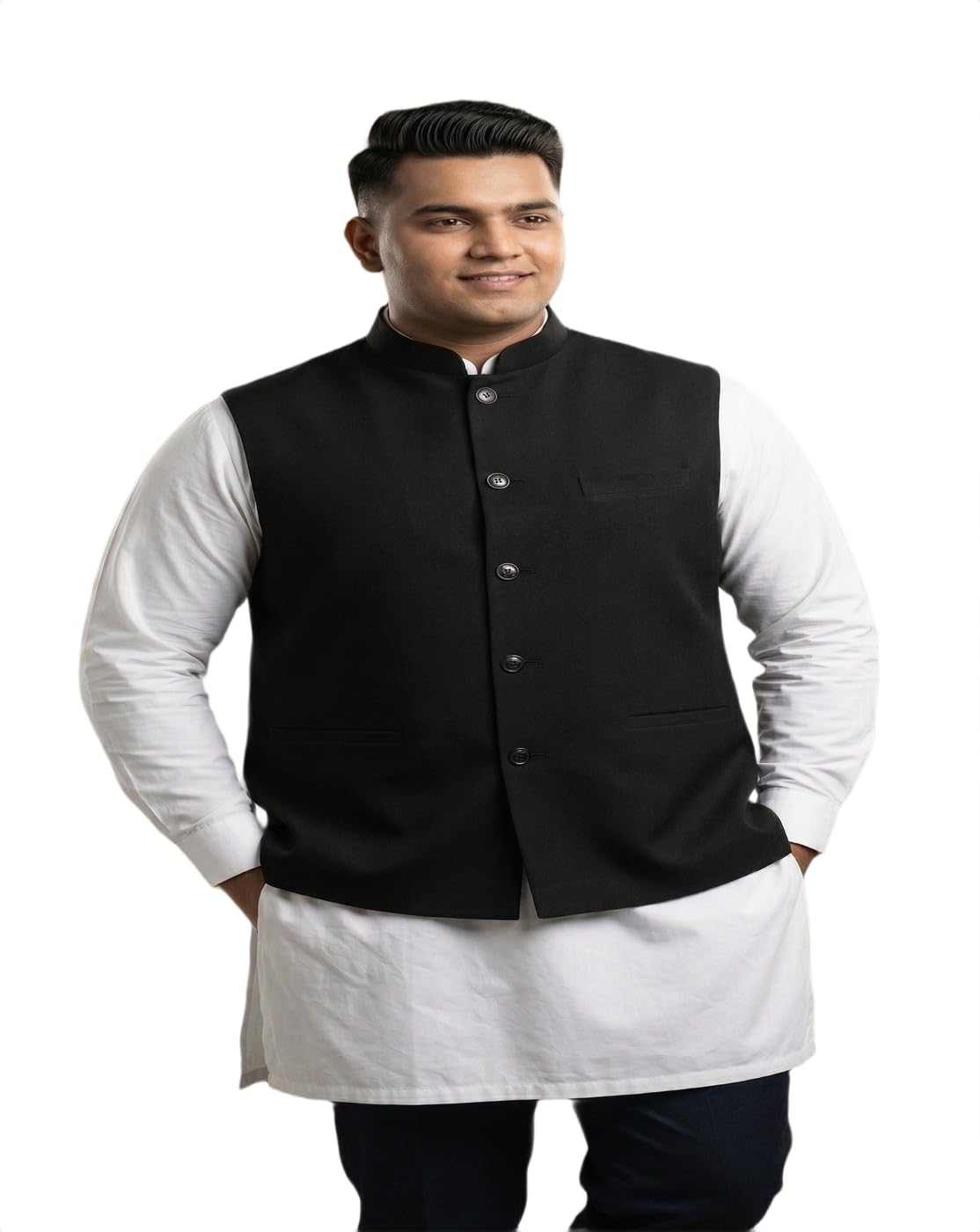 moonxs Men Black Nehru Jacket Waistcoat, Sleeveless Blazer,Nehru Jacket-picture-26