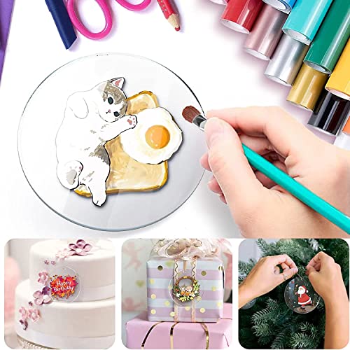 Image of 30Pcs 4 inch Clear Acrylic Discs Acrylic Circle Blanks, Round Acrylic Sheets Boards Transparent Plexiglass 0.04inch Thick Plastic Panels for DIY Craft, Sign, Paintings, Cake Decor