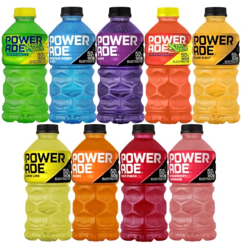 Powerade Variety Pack 9 Flavors (28 oz Bottles) – Hydration Sports Drink Bundle with Mountain...
