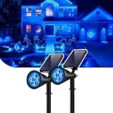 InnoGear Solar Lights Outdoor Waterproof Halloween Christmas Solar Garden Light for Outside Yard Landscape Lighting Pathway Spot Lights Spotlight Wall Light Auto On/Off, 2 Pack (Blue Light)