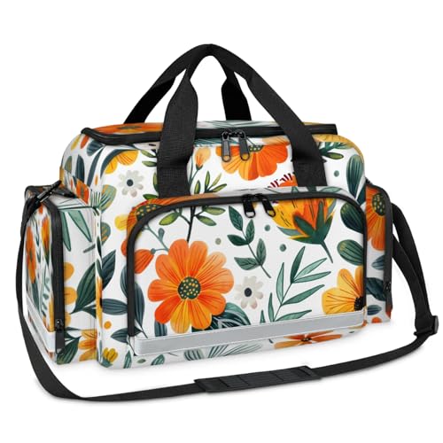 GzLeyigou First Aid Bags Empty, Glitter Flower Emergency Bag First Aid Kit Multiple Compartment Kit Carrier On Call Trauma Bag For Paramedics Emergency Medical Supplies Kit