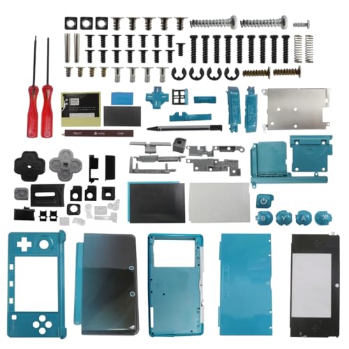 Image of Housing Shell for Nintendo 3DS System Replacement Screen Tools Console Aqua Blue