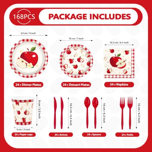 Greencian 168 Pcs Fall Apples Baby Shower Party Supplies,Serves 24 by Greencian - Used condition - Image 4