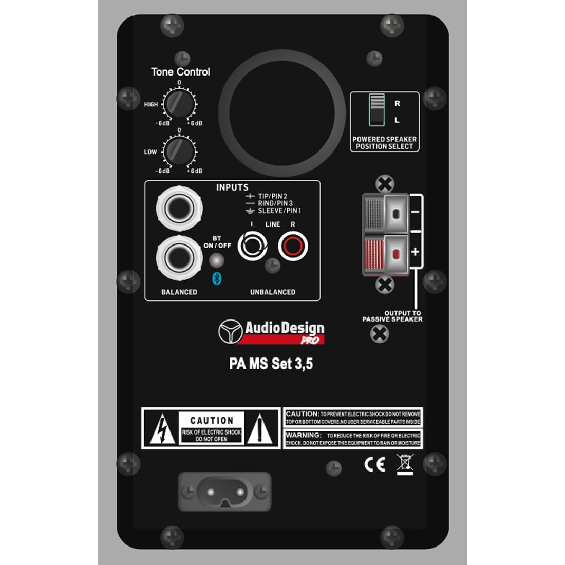 Monitor da studio, casse attive e passive con woofer e tweeter da 90 mm, casse audio bluetooth