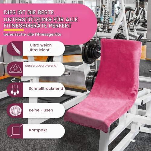 DUNSOO Fitness Handtuch I 120x50cm I Mikrofaser Sporthandtuch mit Reißverschlusstasche für Fitnessstudio und Training I Gym Handtuch (Rosa) – Ansicht 2