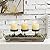 MyGift 3-Pillar Metal Candle Holders with Rustic Torched Wood Tray and Artificial Succulent/Pine Cone Decorations