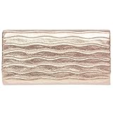 kleine elegante Glitzer Glanz Clutch Abendtasche mit ausgefallenem Wellen Muster