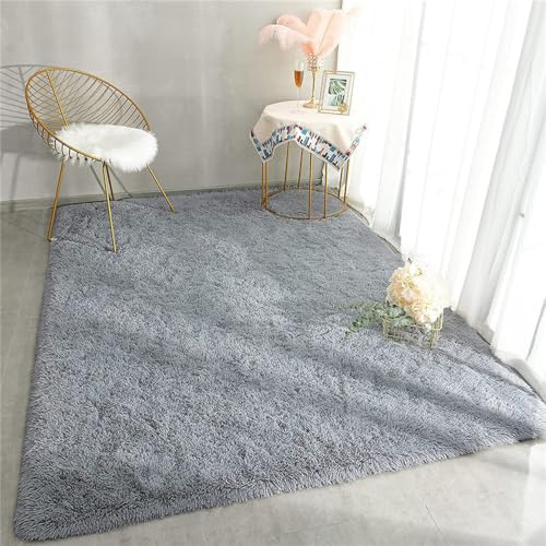 Tapis de chambre a poils longs doux 160x250cm grand tapis de salon en peluche - 5