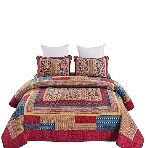 Housse de couette matelassée motifs floraux pour une chambre style patchwork