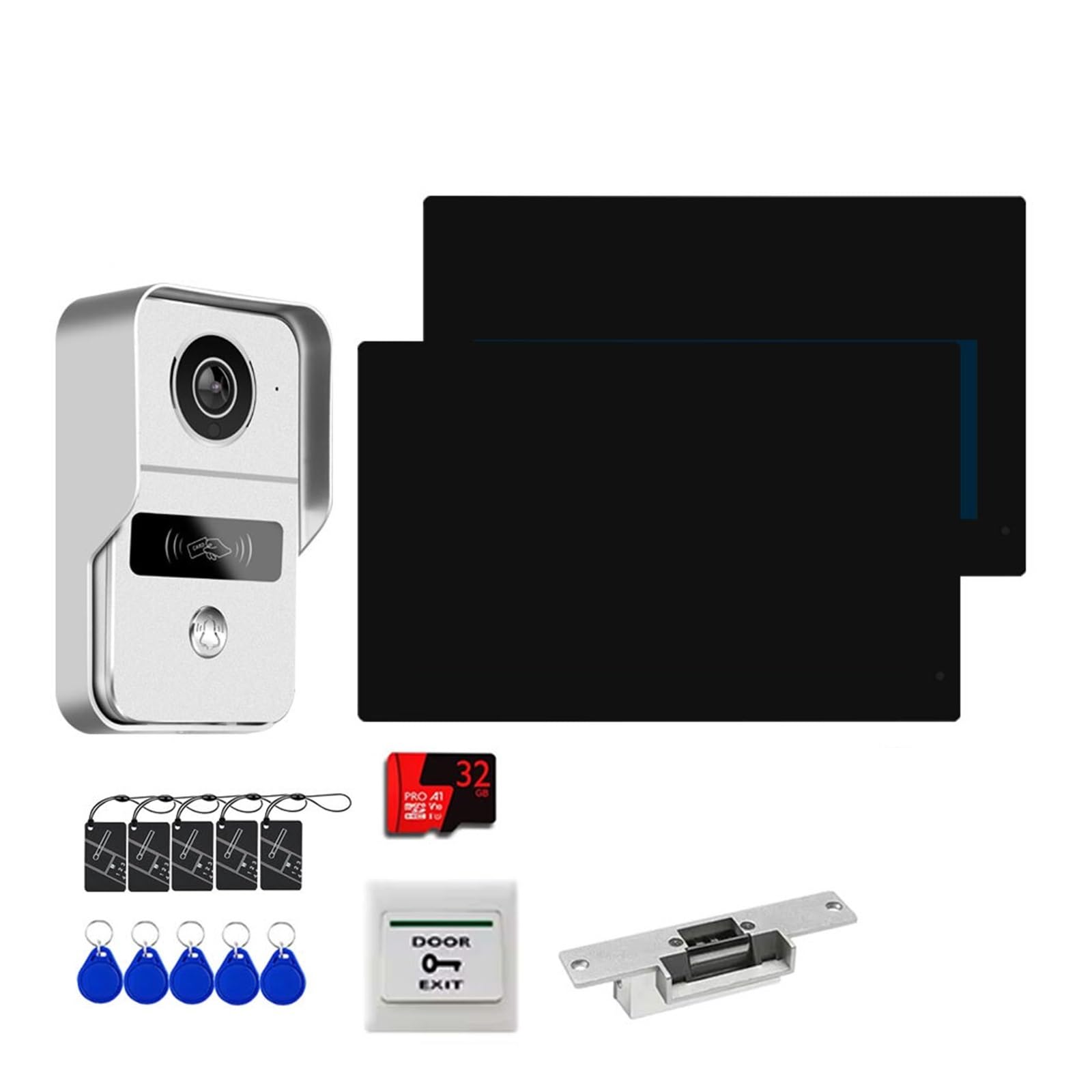 Citofono Campanello WiFi HD 1080P a 2 Fili 2 Pezzi Monitor Touch(1V2 White Black)