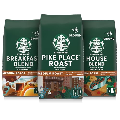 Starbucks Ground Coffee, Medium Roast Hot or Iced Coffee, Variety