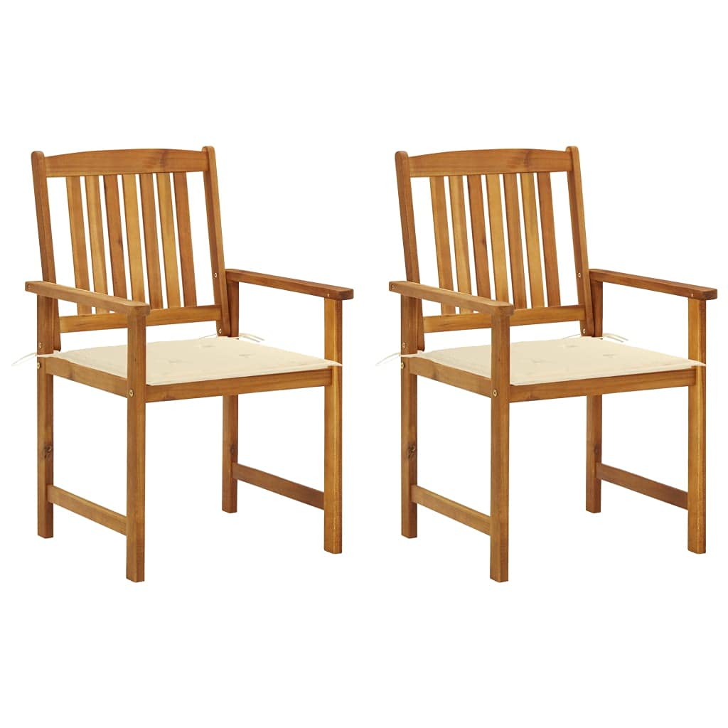 Fauteuils d'extérieur en acacia lot de 2 pour savourer vos déjeuners de terrasse au soleil