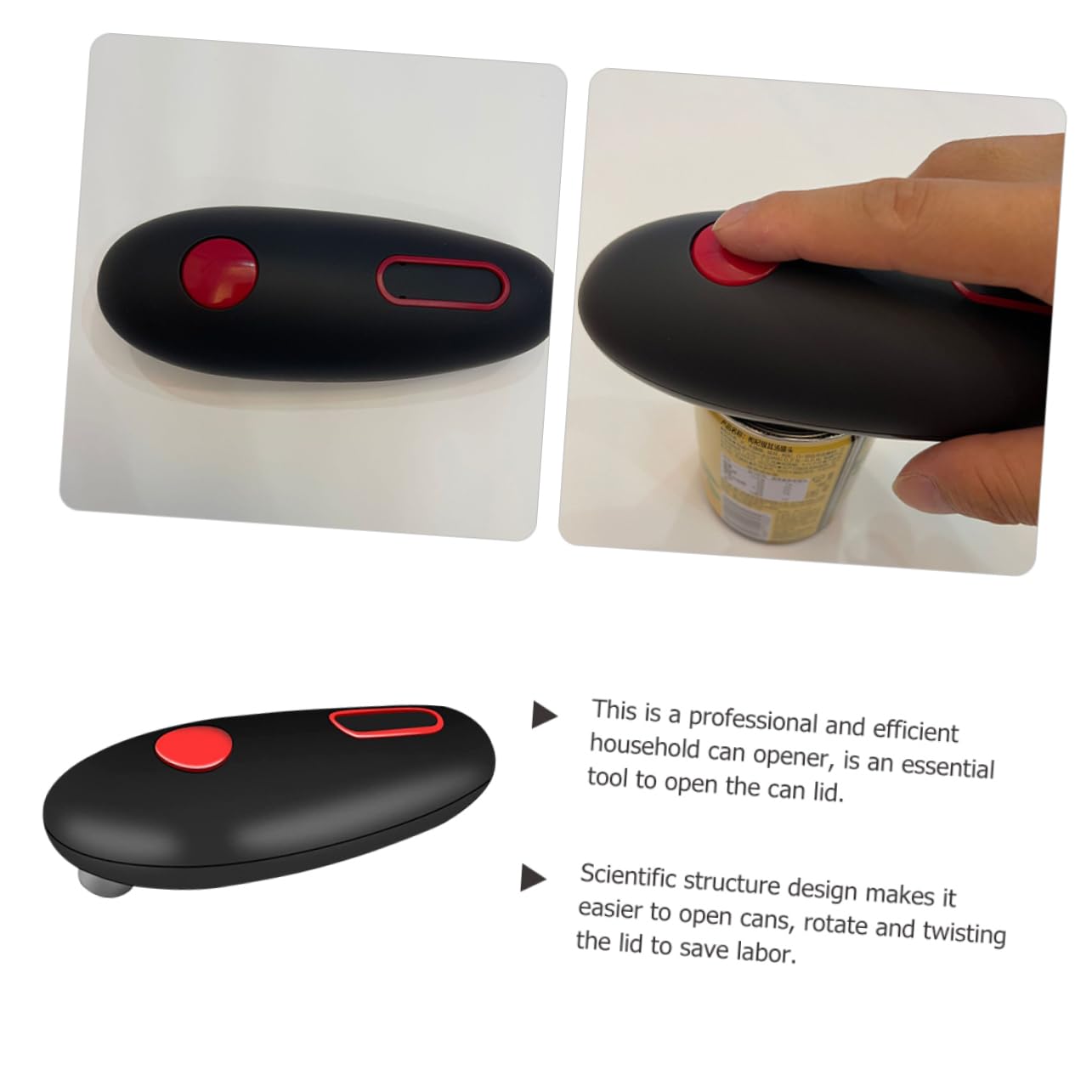 LABRIMP Abridor de Frascos y Abrelatas Eléctrico para Cocina, Apertura Automática, Ligero y Portátil, Acero Inoxidable y Abs, Uso Doméstico