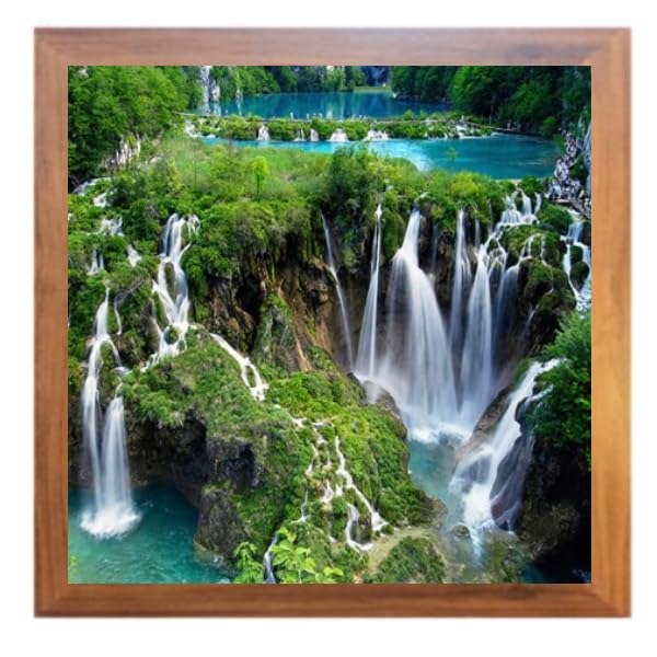 Square Picture Frame Solid Wood Effect Table Top & Hanging Photo Frame with Clear Perspex Front & Wall Mounted Hooks (10 x 10" (25.4 x 25.4 cm), Dark Oak) โ image 1