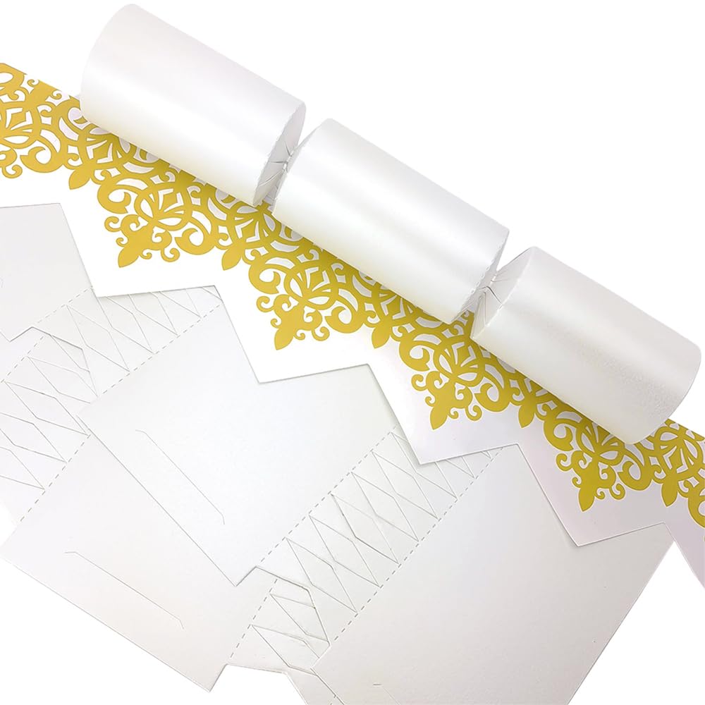 Bespoke By Crafty Capers White Pearl | 100 Make Your Own Standard Crackers & Snappy Strips | Recyclable