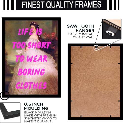 Image of BLINKART Framed Photo - Life Is Too Short | Altered Art Theme | Motivational & Inspirational Wall Art Poster for Home, Bedroom, Living Room, Office, Hotel & Gifting - 12x8 Inch