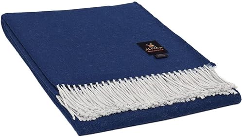 Miniatura 9 de Lima Mystery - Manta de mezcla de lana de alpaca, tejida a mano, suave, cálida, diseño de color sólido, 63 x 52 pulgadas (camello suavemarfil)