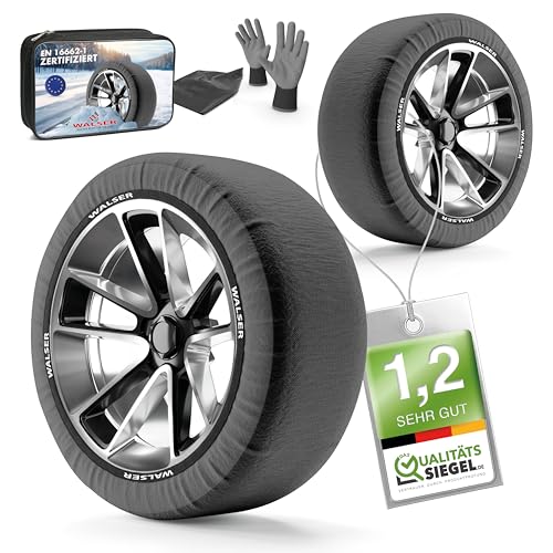 Walser Premium Calze da Neve Omologate Italia EN 16662-1, set di 2 catene da...
