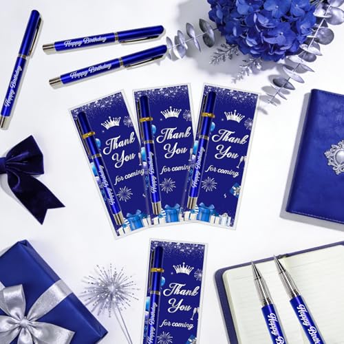 Set de 25 bolígrafos azul y plata para fiestas de cumpleaños miniatura 2
