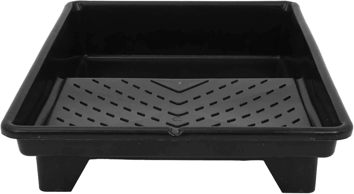 Plastic Paint Tray with Deep Reservoir and Roller Brush Holder, Black Plastic Paint Container for Home Wall Painting Supplies