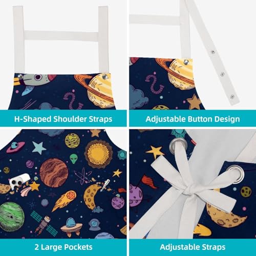 Tablier de cuisine réglable avec 4 broches soleil et planète