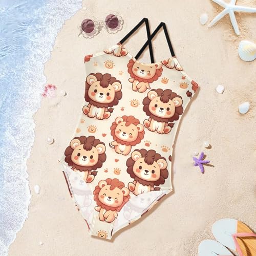 Image of Girls Swimsuit Little Cute Cat and Ice Cream One Piece Swimwear
