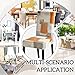 MCALK Orange Chair Covers Set of 4 and Table Runner,Stretch Brown Chair Slipcovers for Kitchen,Washable Removable Chair Protector Modern Chair Covers for Dining Room