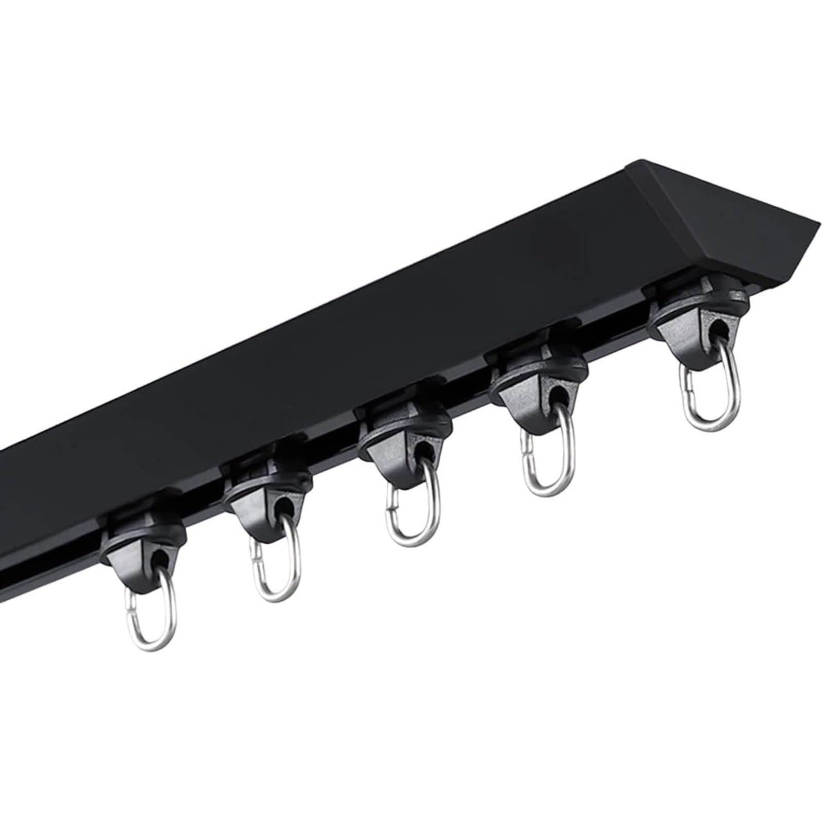 Rail de rideau en aluminium robuste avec rouleaux et embouts pour séparation de pièce