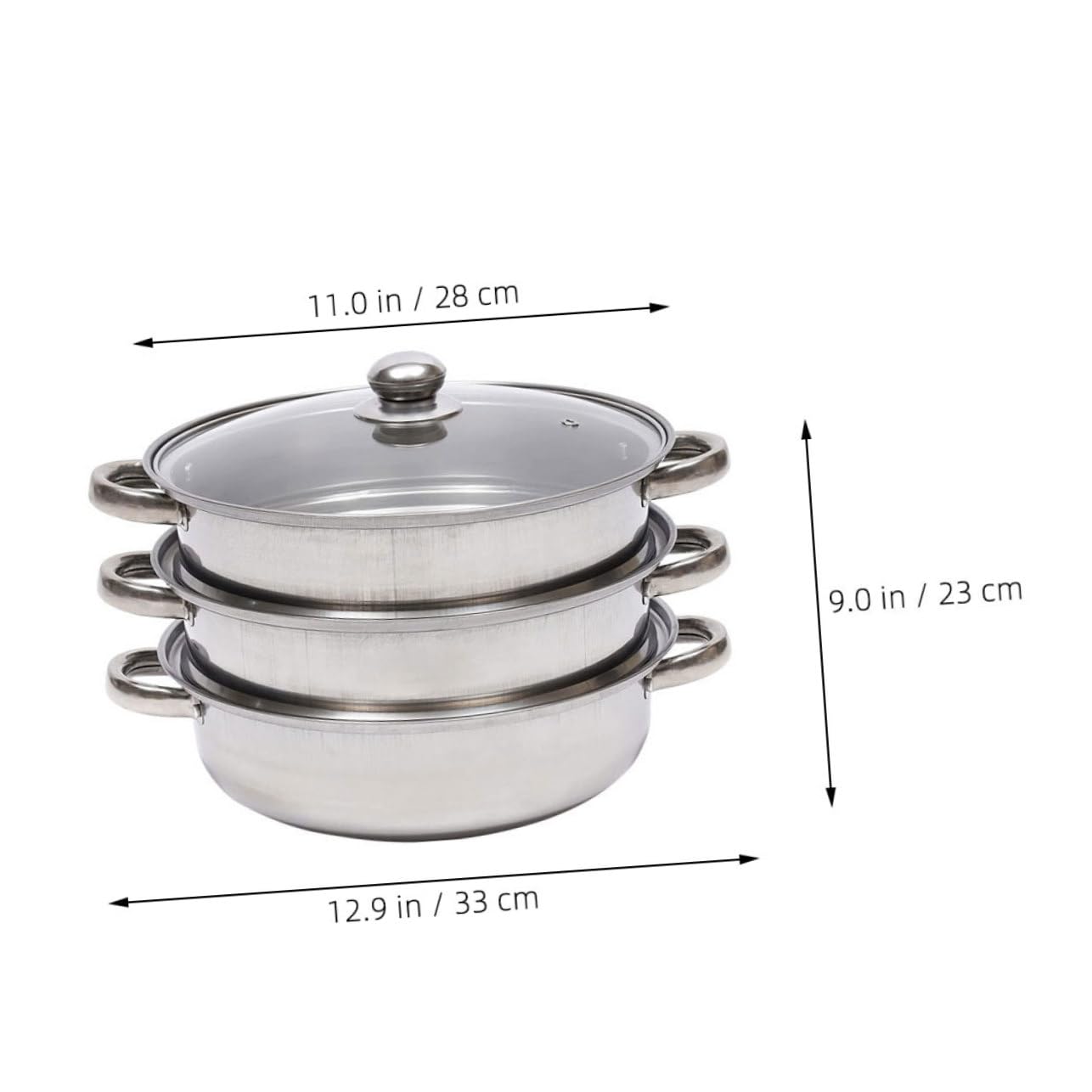 Vaporera Olla de Triple 28cm para Capa Acero Inoxidable Cocina