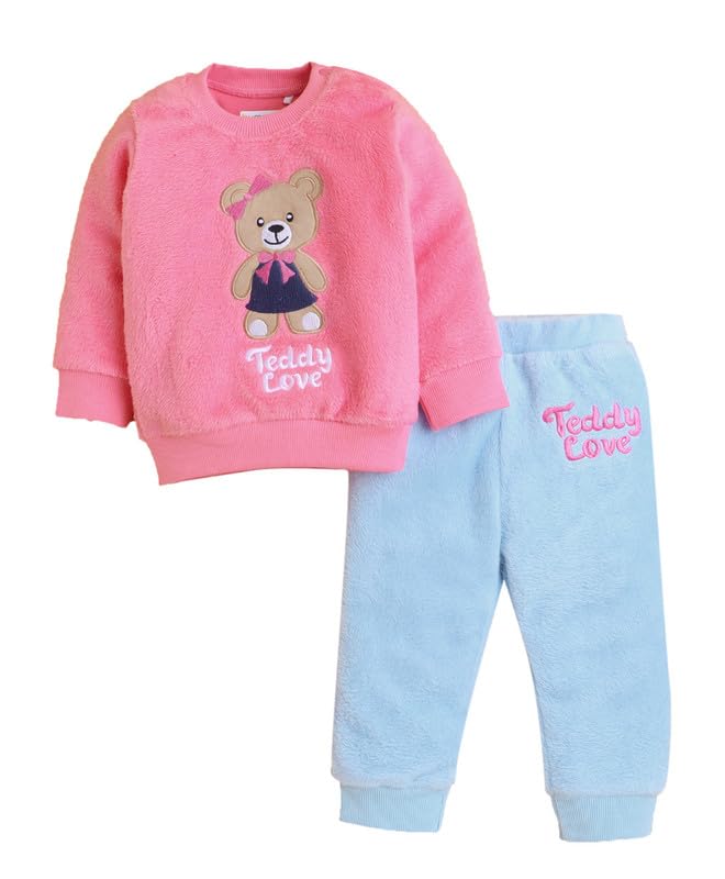 BUMZEE Ragazze Cotone Full Sleeve Felpa & Jogger Set (Peb10904906)