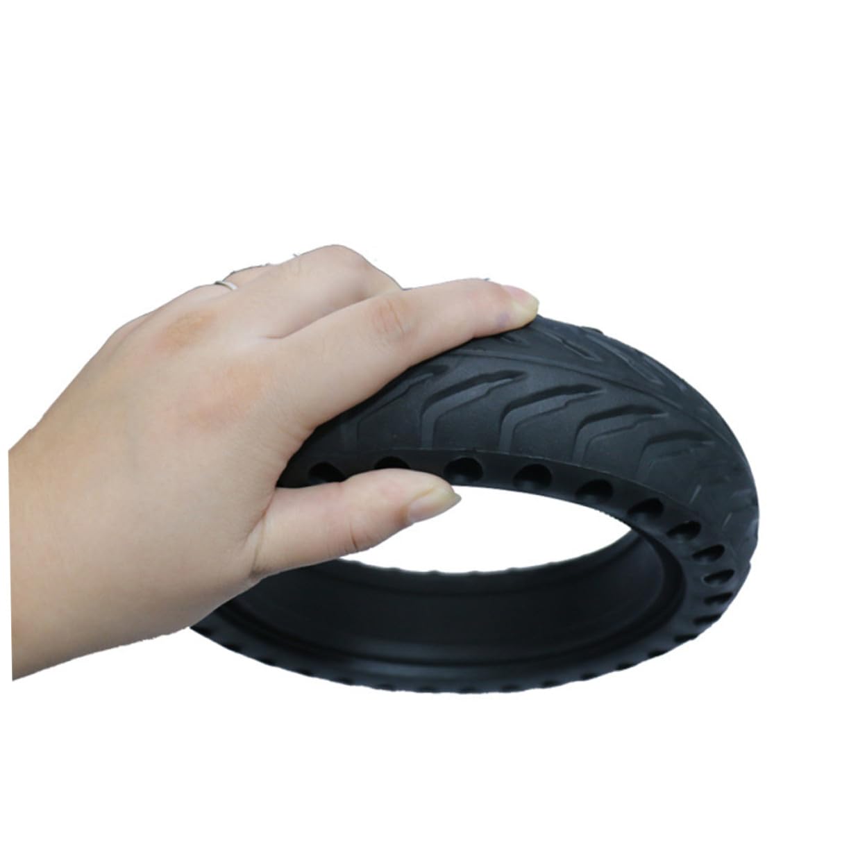 Pneu de Trottinette Électrique Alvéolé 8,5 Pouces Caoutchouc Noir Antichoc Absorbant, Léger et Solide pour Scooter Électrique, Remplacement Facile, Usage Urbain et Tout Temps