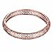 Dilanco 18K Rose Gold Plated Cubic Zirconia Hollow Bangle Bracelets for Women