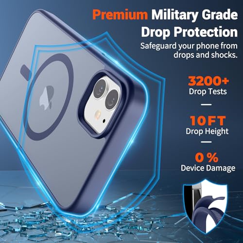 Image of SUPFINE Magnetic for iPhone 11 Phone Case(Compatible with MagSafe)(Military Grade Drop Protection) Translucent Matte Shockproof Phone Case, Lavender Gray