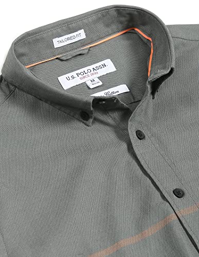 Image of U.S. Polo ASSN. Men's Cotton Striped Slim Fit Shirt