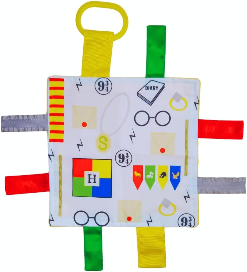 Lovey Chew Blanket Crinkle Toy Tag Square Sensory by Baby Jack (Wizard)