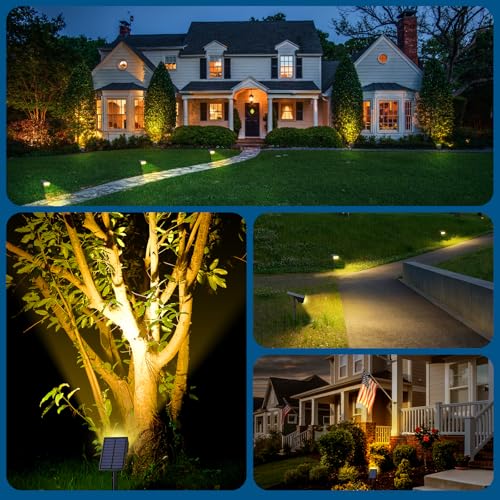 WENATY Solar Spot Lights Outdoor Waterproof IP65, Bright LEDs Solar Landscape Lighting for Outside Garden Yard, Solar Powered Spotlights for Accent Uplighting Backyard Statue Palm Tree, 2 Pack/Warm - image 6