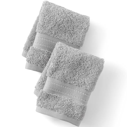 Lands' End Supima Cotton Towels Washcloth Set, 2 Piece Ultimate Gray