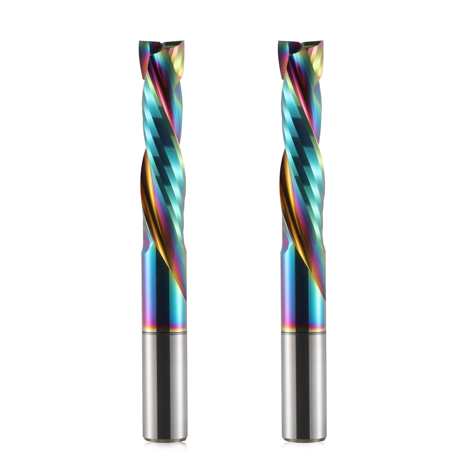 2 fresas en espiral de 8 mm, vástago de 35 mm, longitud de corte de compresión, longitud de corte con revestimiento DLC, fresadora CNC, fresa de extremo VHM, fresa para fresadora en espiral, fresa de