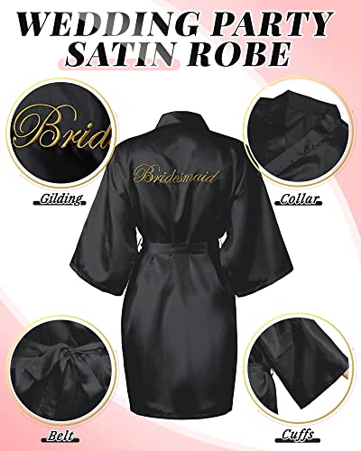 Image of Jecery 7 /12 Pcs Bridesmaid Robes Bride Kimono for Wedding Day Satin Embroidered Bridal Party Robes