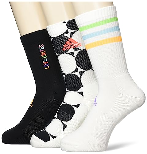 Adidas, Pride Love Unites, Socken (3 Paare), Aus Weiß/Schwarz/Mehrfarbig, M, Unisex-Adult