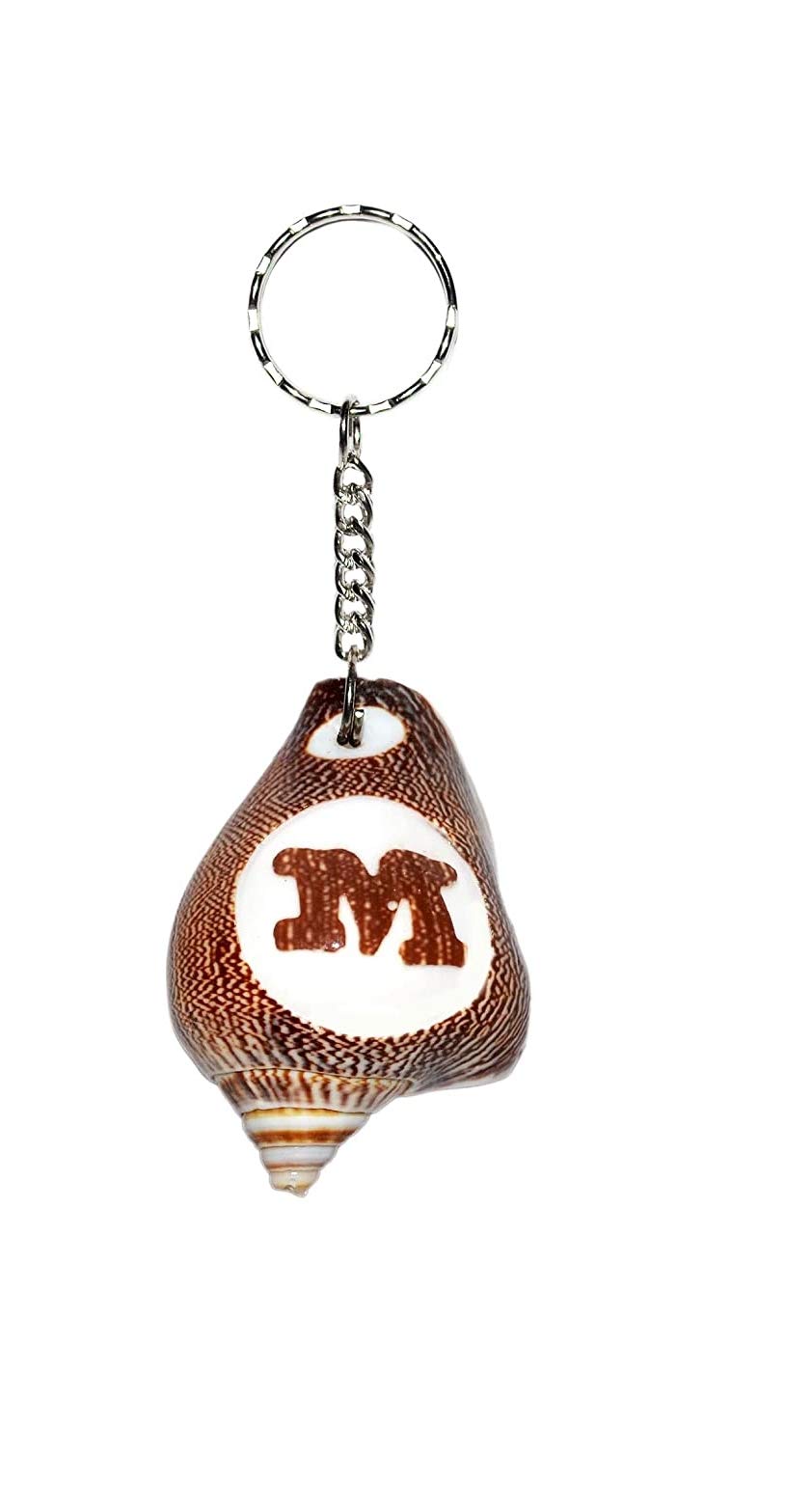 S.G.U. DEDICATED TO GOD® Alphabet (M) Embedded in SHANKH Key Chain