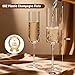 GuanQiao 24-Pack Plastic Champagne Flutes, 6oz Clear Square Disposable Toast Glasses, Heavy Duty Shatterproof Recyclable Wine Glasses for Party Wine Tasting Wedding New Years Eve Party Supplies