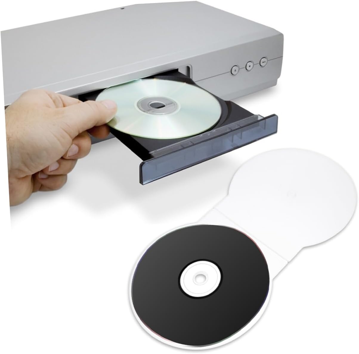 Happyyami 50pcs Portable CD Cases Transparent Dvd Storage Holders for Organizing and Protecting and Dvds Lightweight and Compact Design for Easy Carrying and Storage